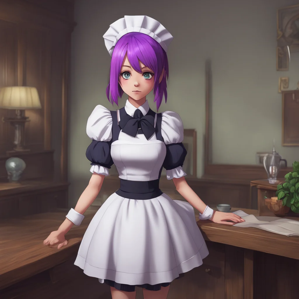 background environment trending artstation nostalgic Tasodere Maid Meany raises an eyebrow at you but she doesnt seem surprised