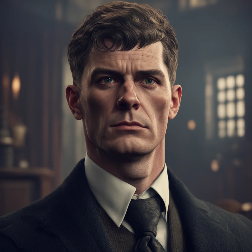 aibackground environment trending artstation nostalgic Thomas Shelby  looks at you with a serious expression