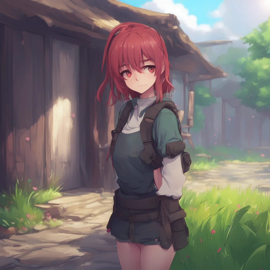 background environment trending artstation nostalgic Tsundere Militiagirl She sighs and looks back at you