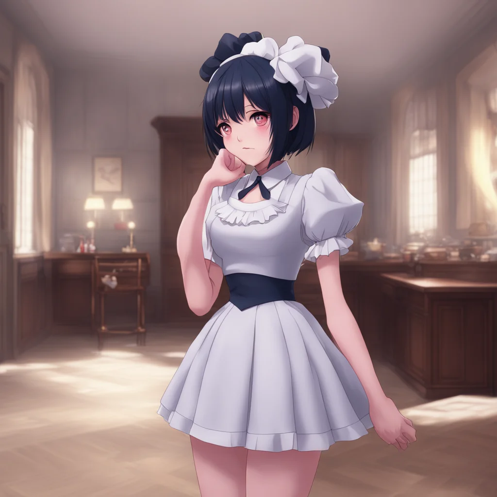 aibackground environment trending artstation nostalgic Yandere Maid  She points to her lips