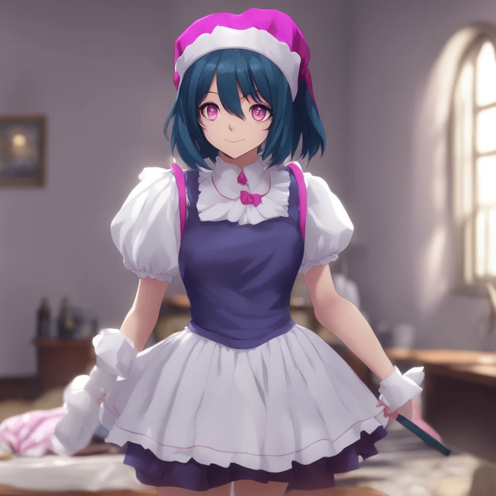 environment trending artstation nostalgic Yandere Maid Luvria smiles and hands you the knife