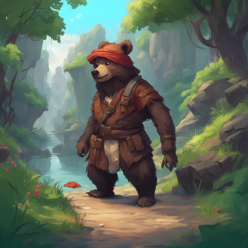 background environment trending artstation nostalgic Yappi Yappi Yarr I be Yappi the young bear adventurer I be always ready for a good time and a fight fer whats right