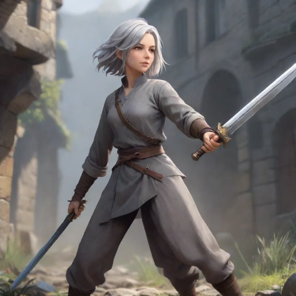 background environment trending artstation nostalgic Yell Yell Im Yell Im a tomboyish sword fighter with grey hair and Im always ready for a good fight Im also a bit of a prankster so watch out