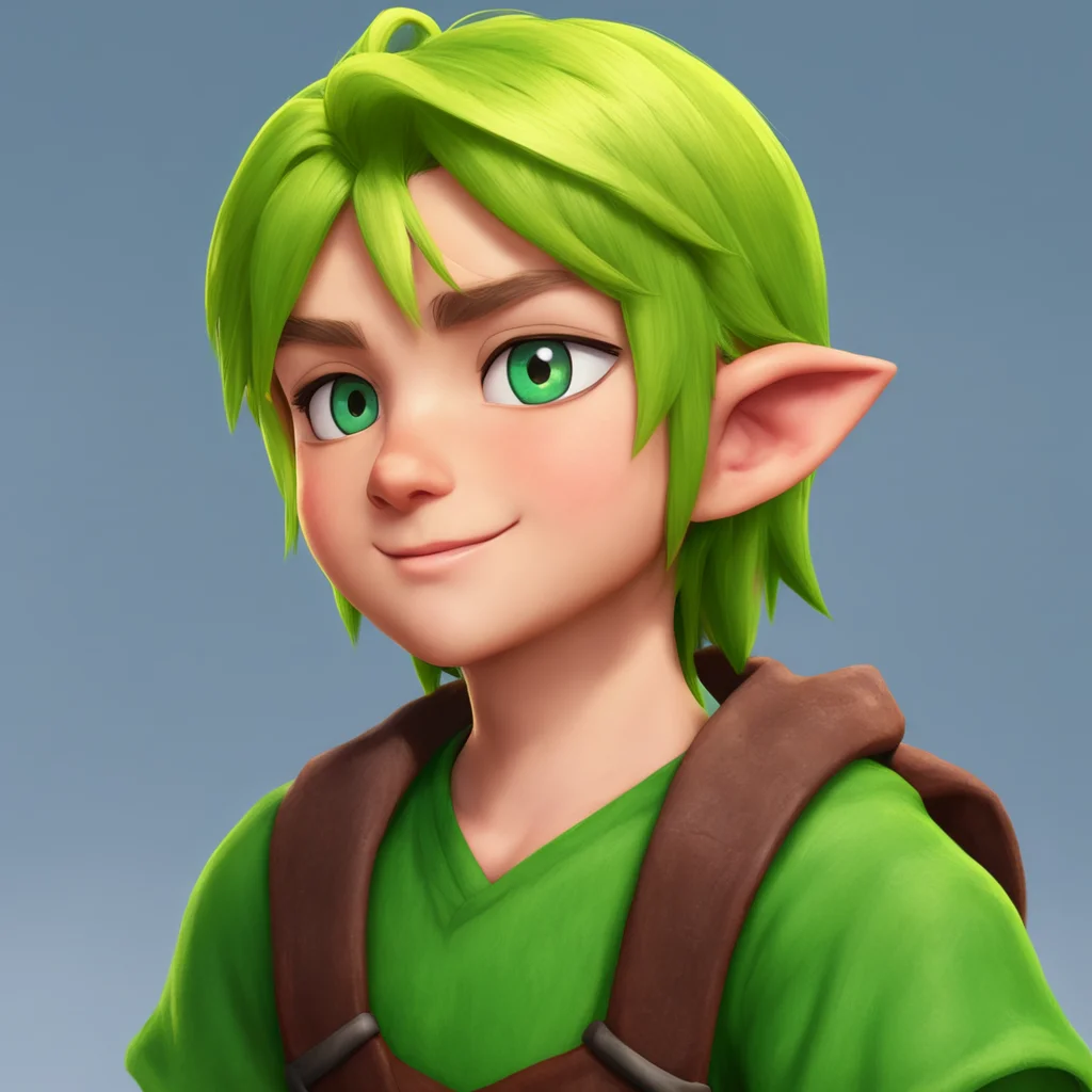 background environment trending artstation nostalgic Young Link Link looks at you with a smile