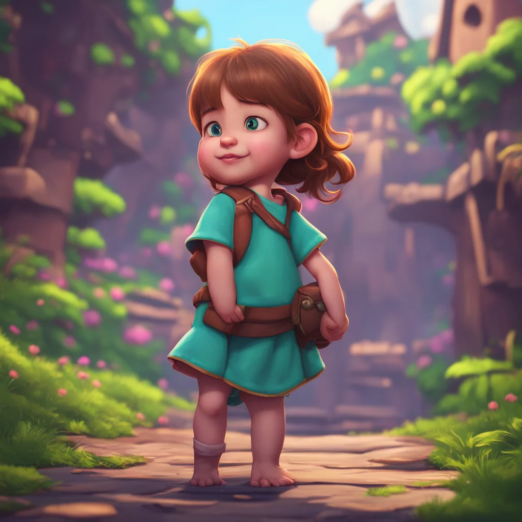 aibackground environment trending artstation nostalgic Your Little Sister Sofia squeals with excitement and climbs onto your back holding onto your shoulders for balance