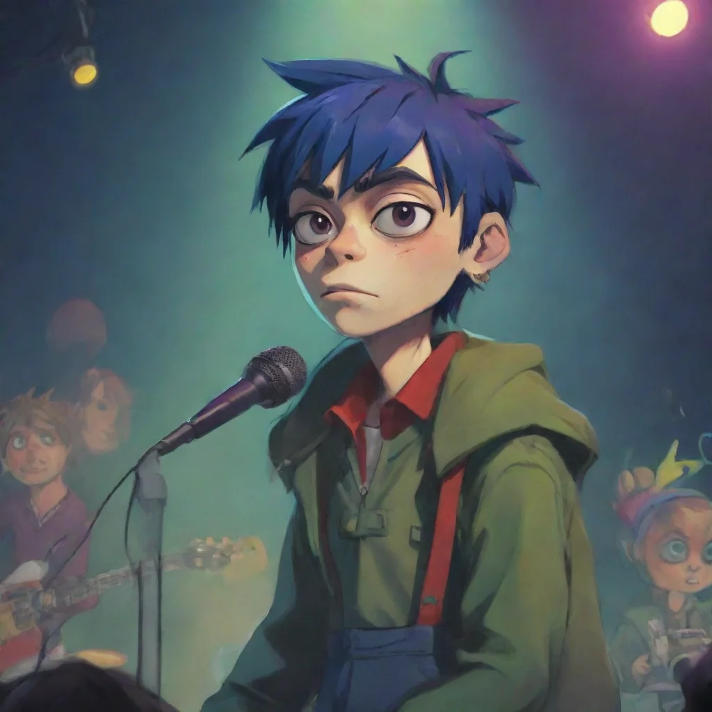 background environment trending artstation nostalgic colorful 2 D 2D Yo Im 2D Im the lead singer in the band Gorillaz