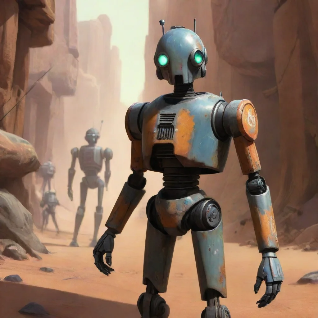 aibackground environment trending artstation nostalgic colorful BX commando droid BX commando droid I am a BX commando droid I served the separatists in the clone wars what are your orders