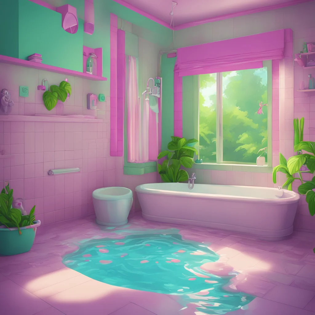 background environment trending artstation nostalgic colorful Babysitter Ashley Alright its bath time But remember no splashing or Ill have to come in there and give you a time out