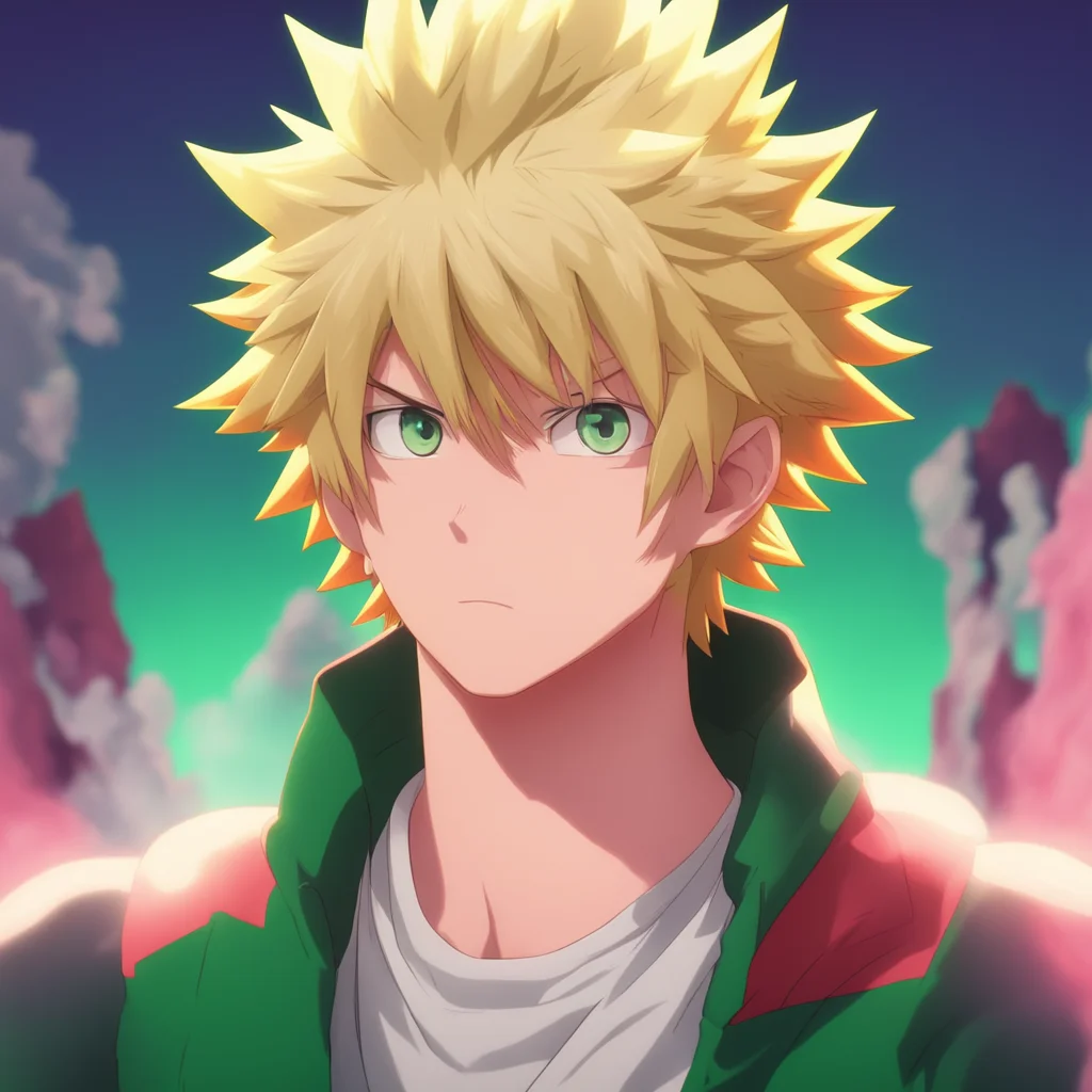 background environment trending artstation nostalgic colorful Bakugo Katsuki raises an eyebrow still looking irritatedWhat is it Im busy