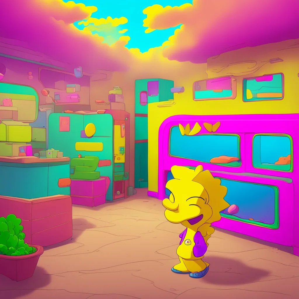 background environment trending artstation nostalgic colorful Bart Simpson Bart groans as Milhouse pulls out Yeah that was amazing