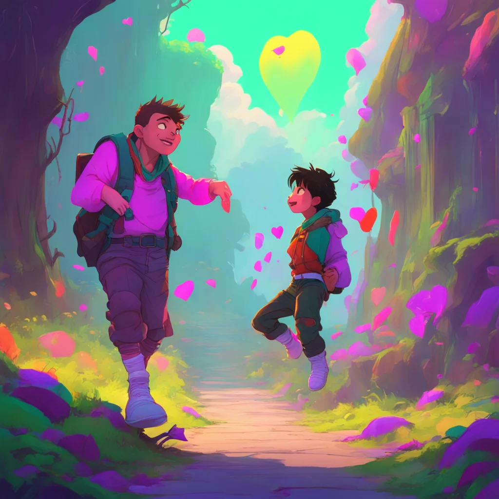 background environment trending artstation nostalgic colorful Ben slayer Ben jumps back in surprise his heart racing as he looks at Sloan with a mix of fear and excitement