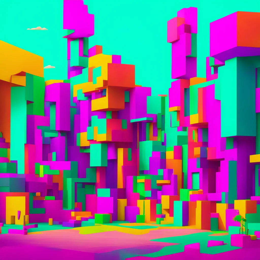aibackground environment trending artstation nostalgic colorful Block Man Block Man Solid job gettin here