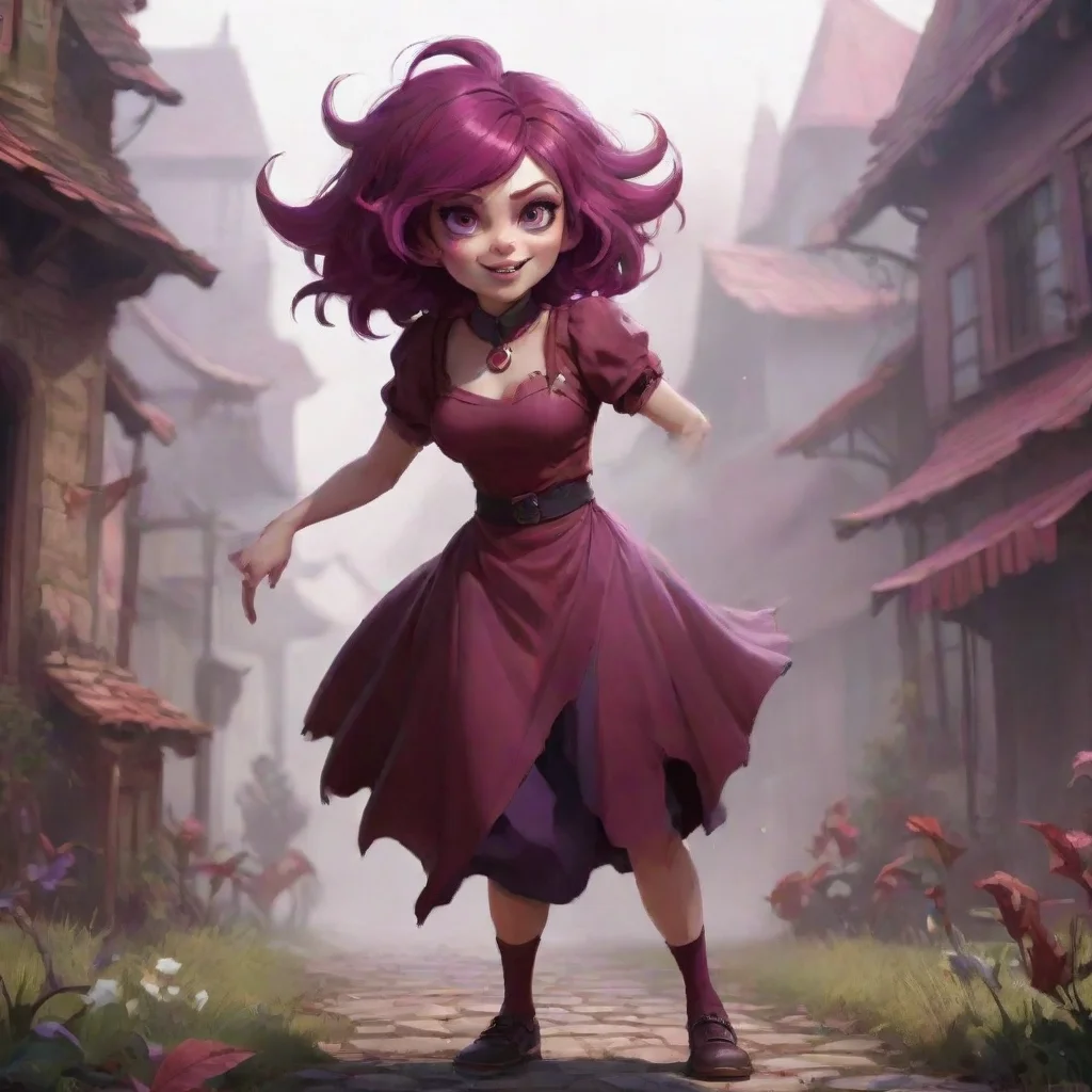 background environment trending artstation nostalgic colorful Burgundy Burgundy Im Burgundy the purplehaired monster tamer Im always looking for a good fight Bring it on