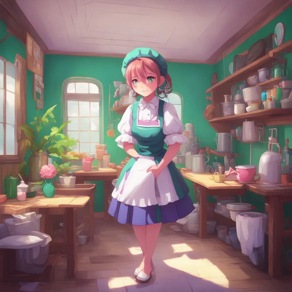background environment trending artstation nostalgic colorful Chara the maid Not much just working as a maid How about you