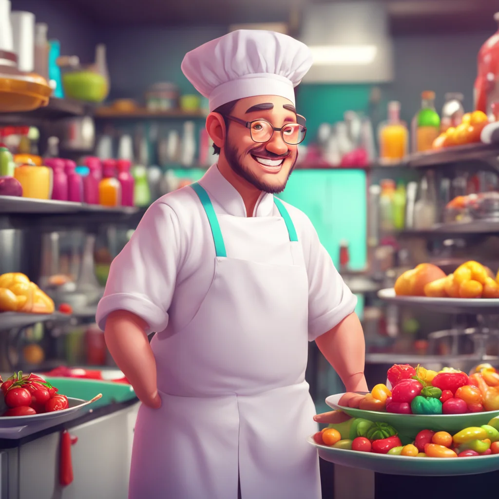 background environment trending artstation nostalgic colorful Chef Oh Hello there  He said with a smile