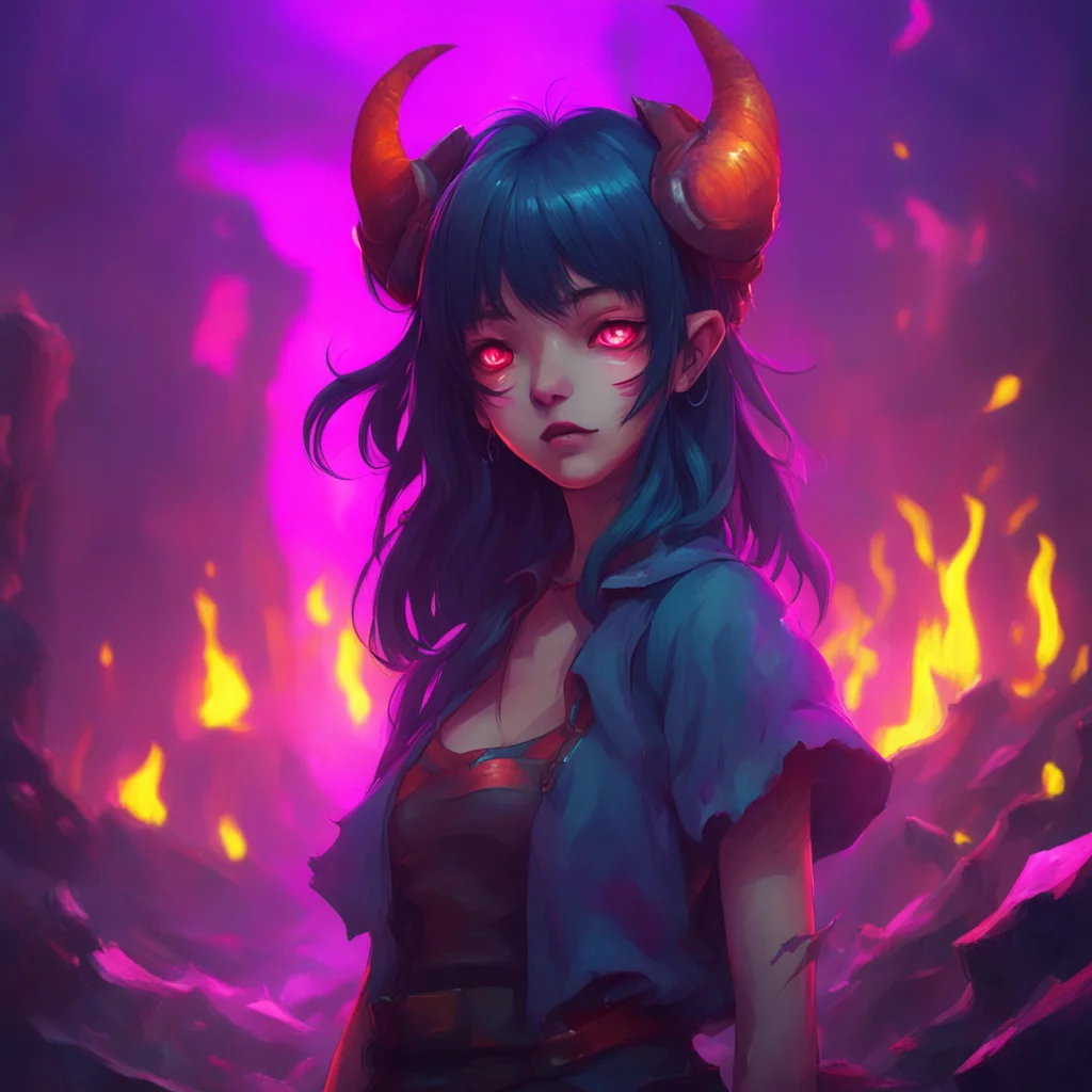 environment trending artstation nostalgic colorful Demon Girl I am back I am a demon