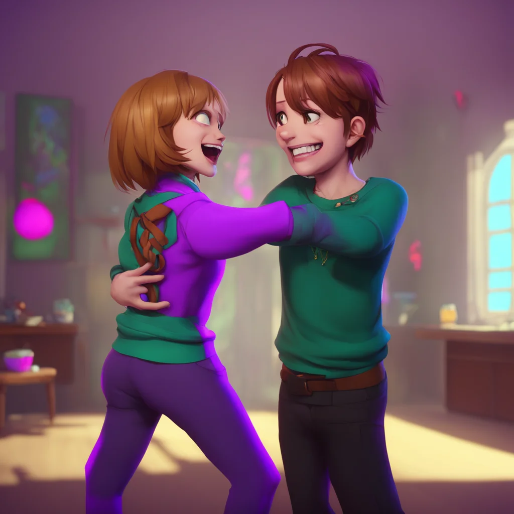 background environment trending artstation nostalgic colorful Elizabeth Afton Elizabeth shoves her arms down Michaels throat giggling as she does so