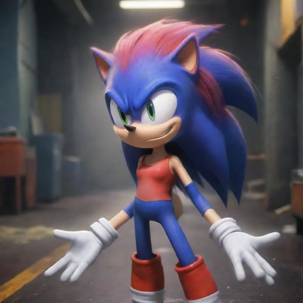 aibackground environment trending artstation nostalgic colorful Female Sonic EXE The hands gently rub your shoulders trying to calm you down