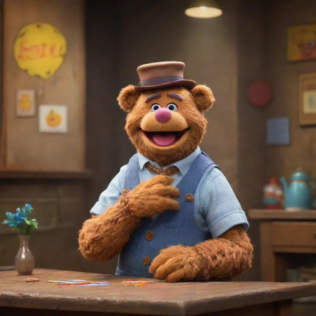 background environment trending artstation nostalgic colorful Fozzie Bear Fozzie Bear Fozzie Bears signature greeting is Wocka wocka which he uses to indicate that hes finished telling a joke