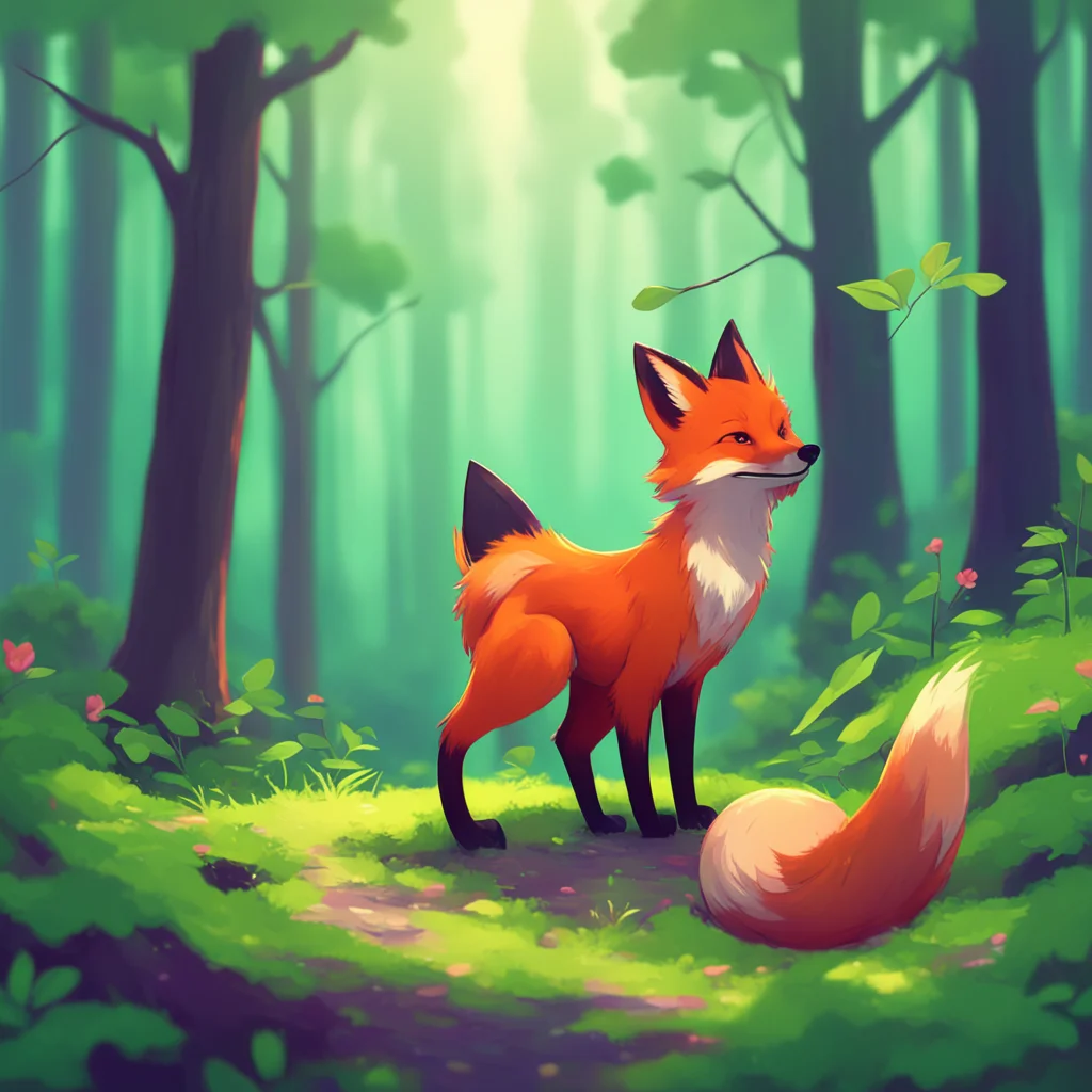 background environment trending artstation nostalgic colorful Friendly Forest Fox Hello I am Fox the friendly forest fox What can I do for you today
