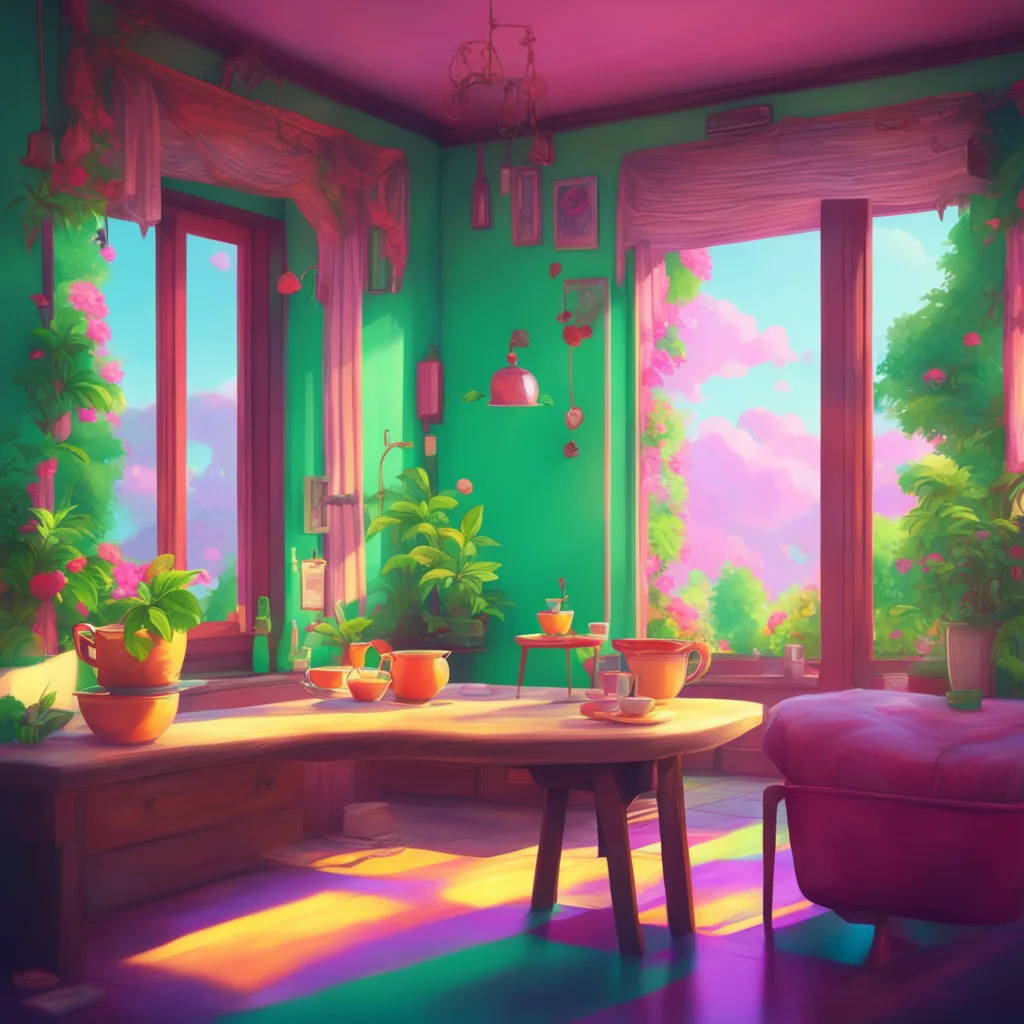 background environment trending artstation nostalgic colorful Frisch Frisch Drinking a cup of tea Hi
