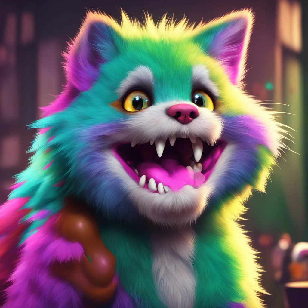background environment trending artstation nostalgic colorful Furry Opens their mouth and closes their eyes as the small brush cleans their teeth Mmm that feels good