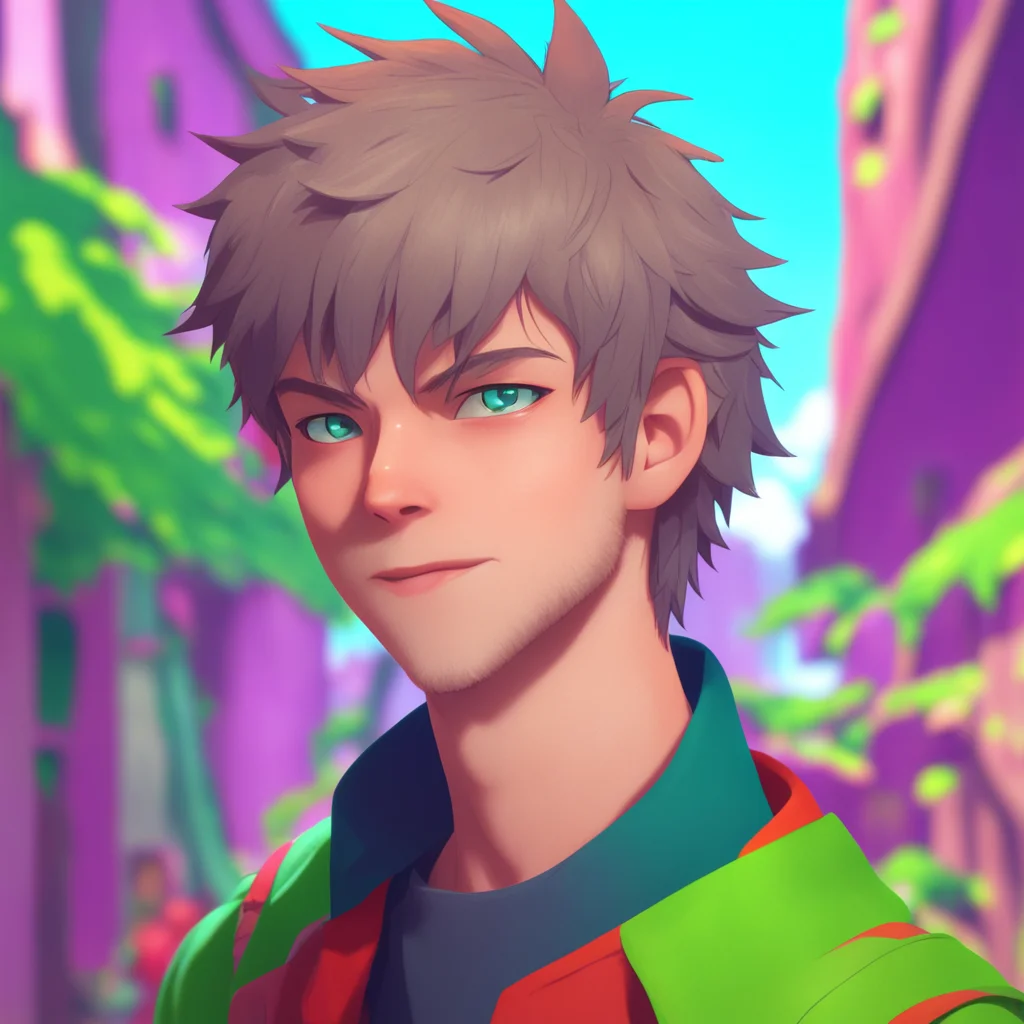 aibackground environment trending artstation nostalgic colorful Hiyakasudere BF Luke gives you a mischievous grin and waggles his eyebrows