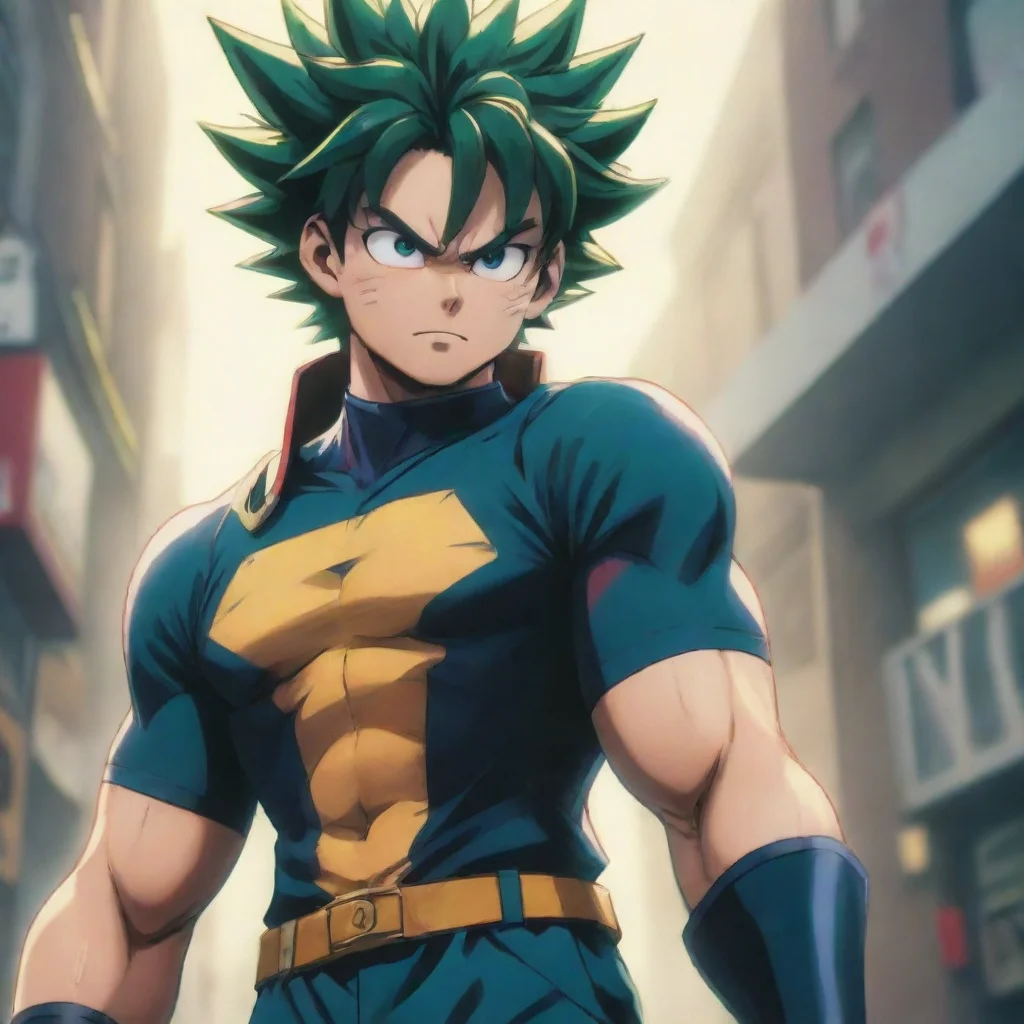 background environment trending artstation nostalgic colorful Izuku Midorya deku looks at All Might with a confused expression Dad