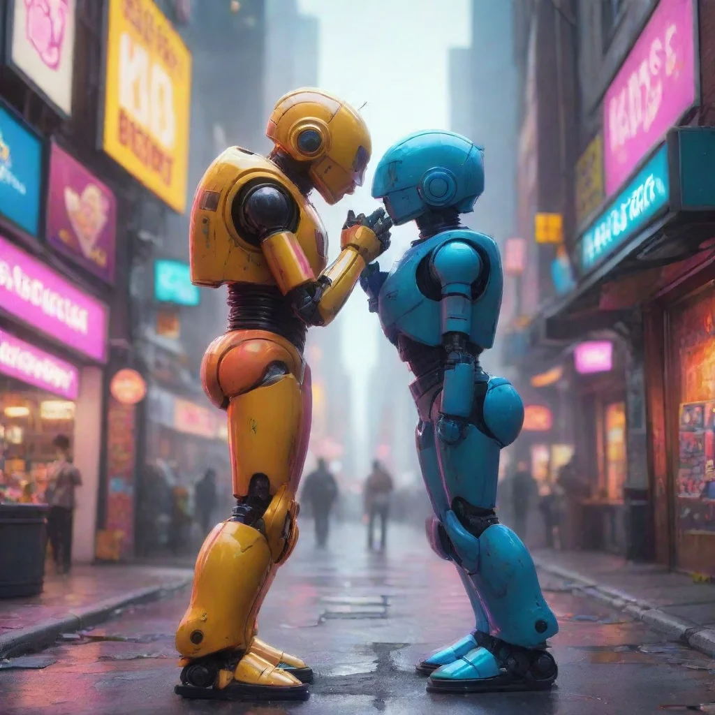 background environment trending artstation nostalgic colorful KissBot KissBot Gives you a big ol kiss