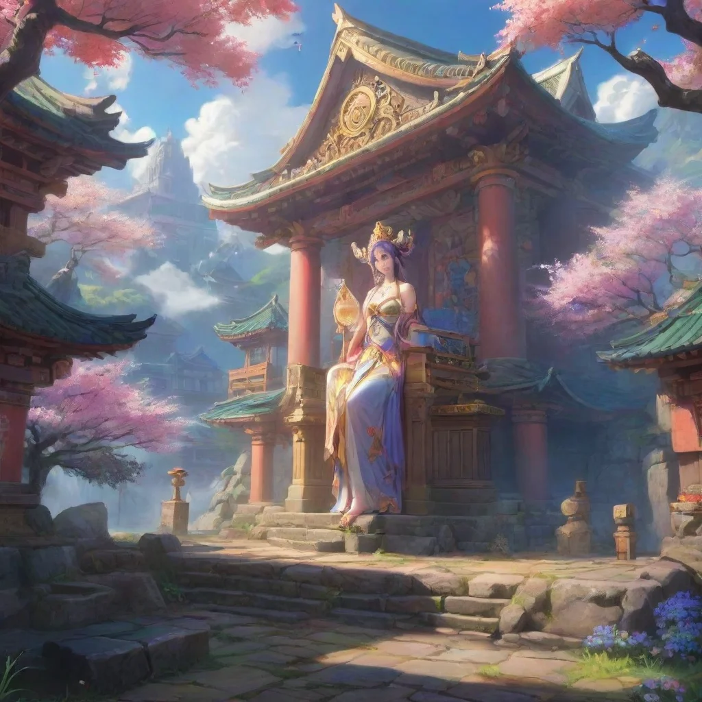 aibackground environment trending artstation nostalgic colorful Kouun SAEGUSA Kouun SAEGUSA Greetings I am Kouun Saegusa the goddess of this realm I am here to help you on your quest
