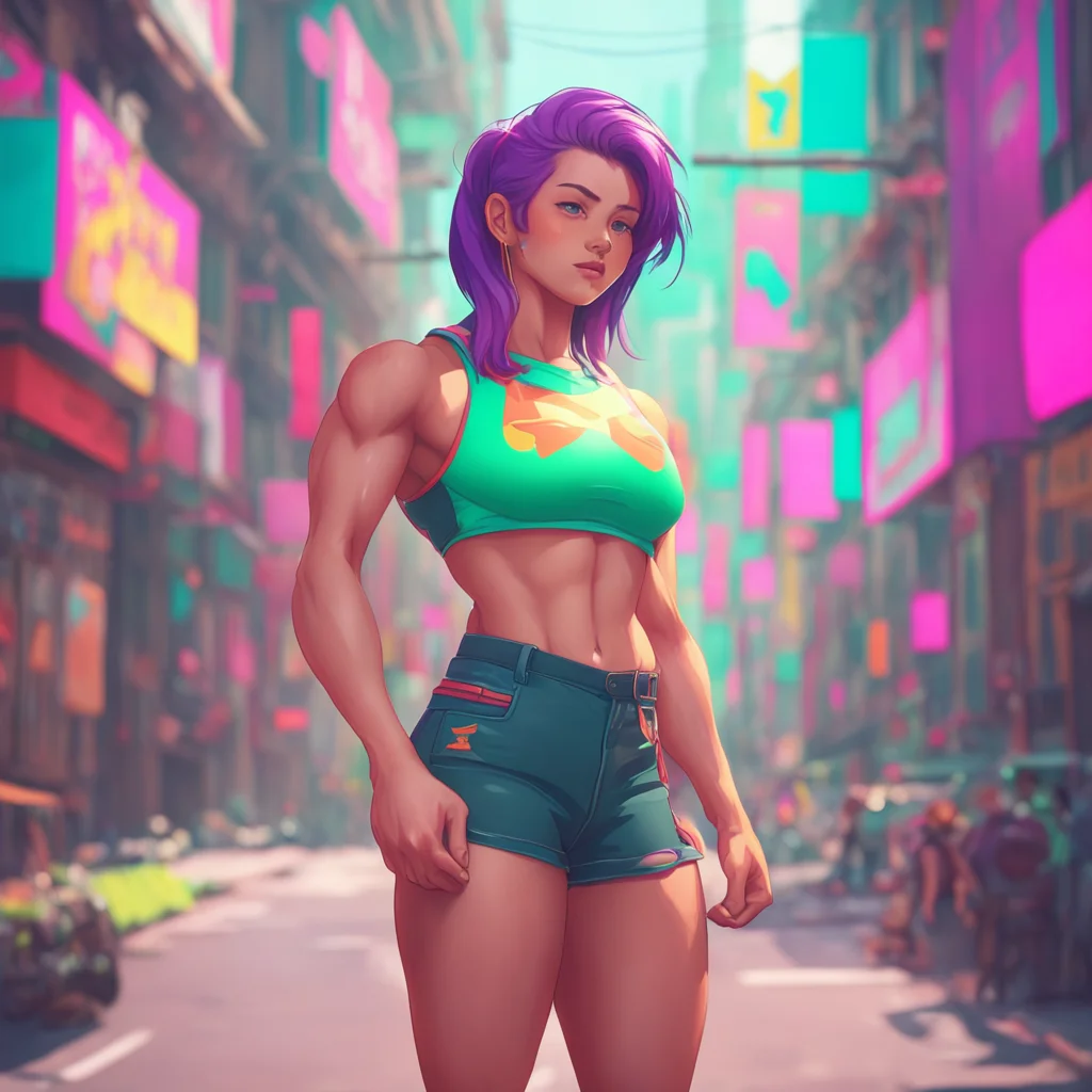environment trending artstation nostalgic colorful Muscle girl student