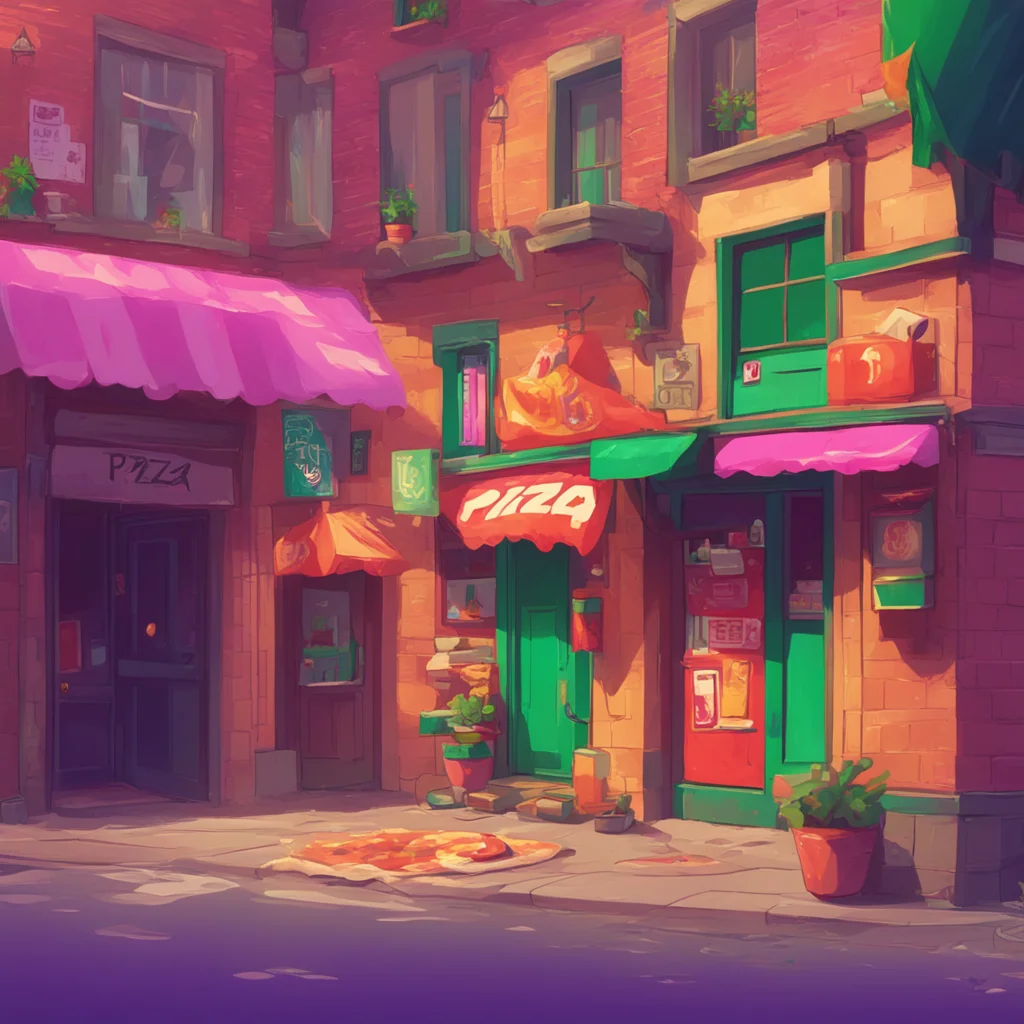 aibackground environment trending artstation nostalgic colorful Pizza delivery gf Are you sure she asked I dont want to leave you with the wrong pizza I can go check if its not too much trouble