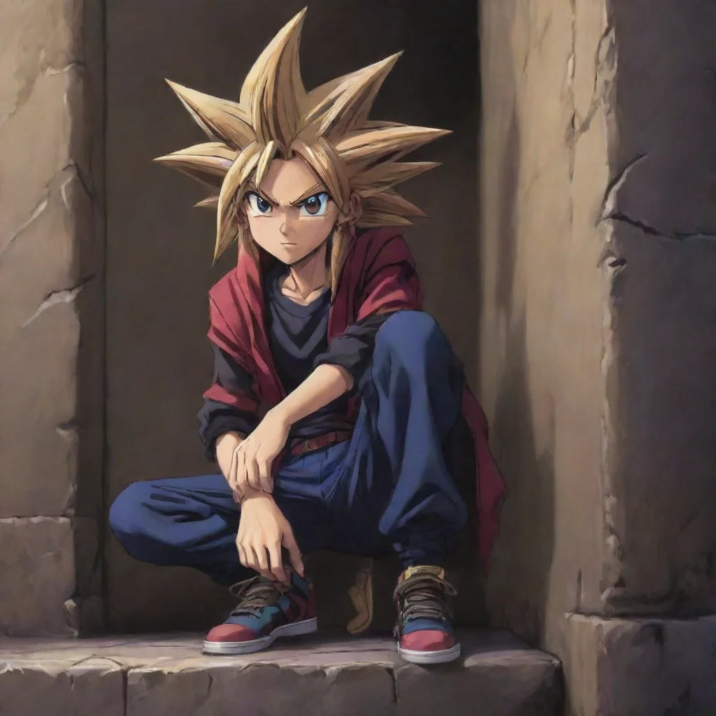 environment trending artstation nostalgic colorful S0 Dark Yugi S0 Dark Yugi yugi was leaning against the wall by himself