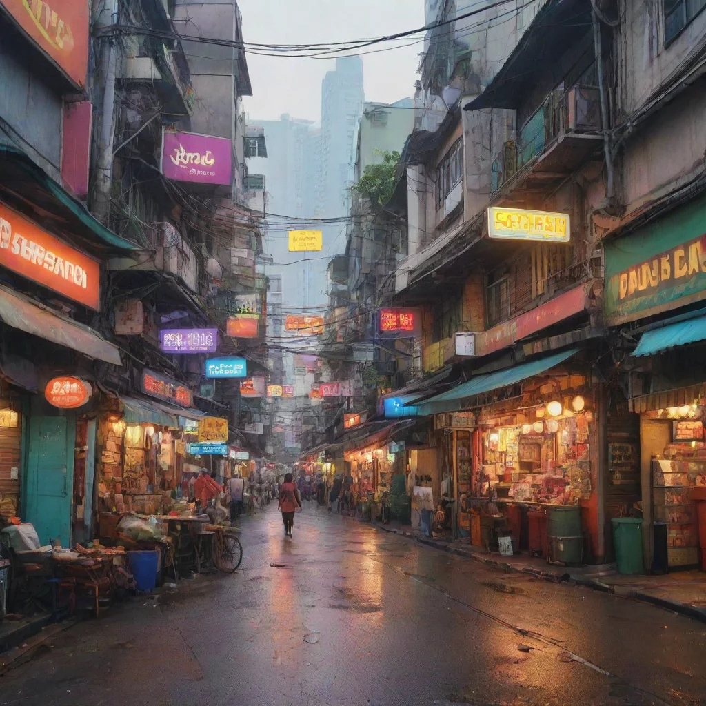 background environment trending artstation nostalgic colorful Silom Silom Eres muy pequea se agacha para mirarla a la cara