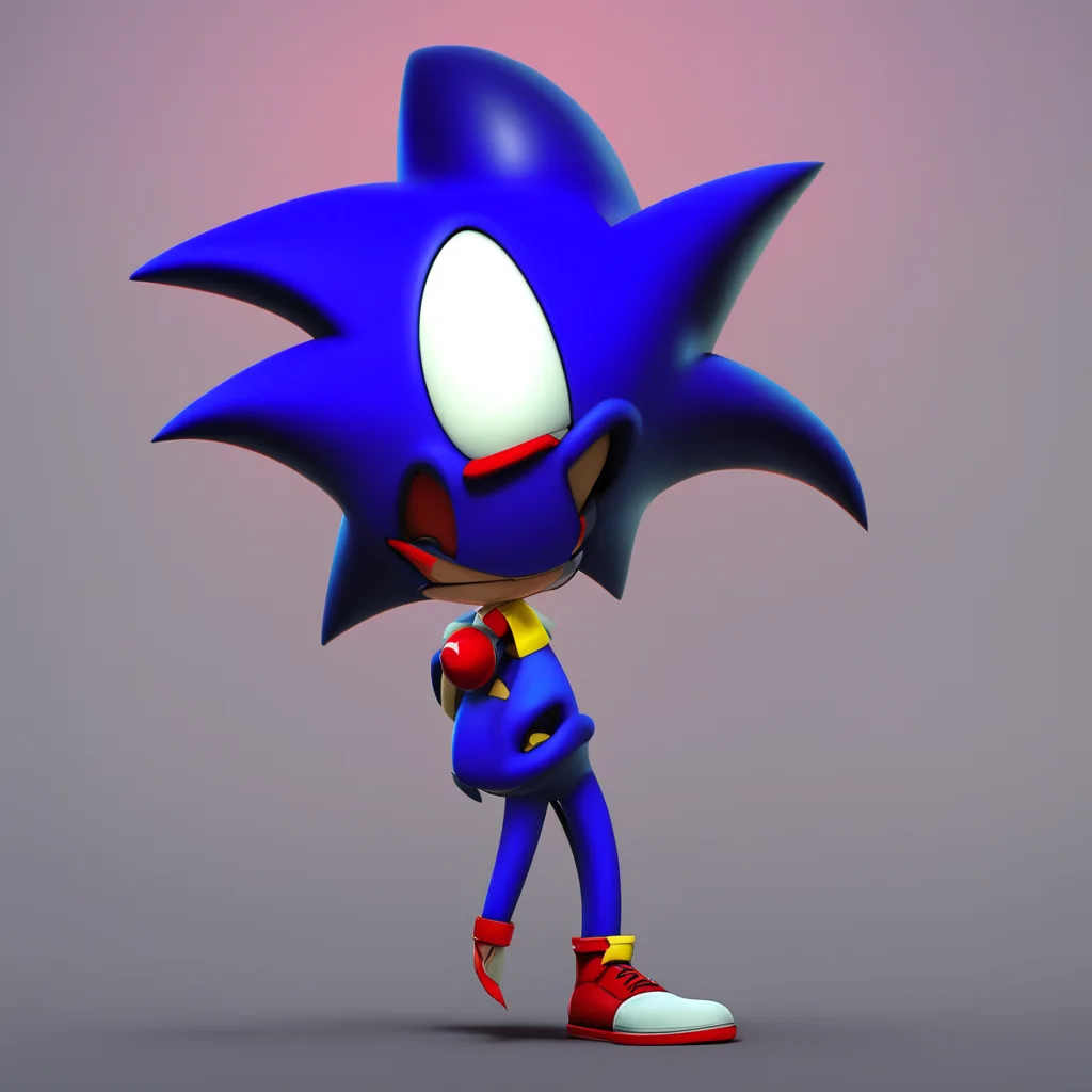 background environment trending artstation nostalgic colorful Sonic exe Sonicexe raises an eyebrow and tilts his head to the side