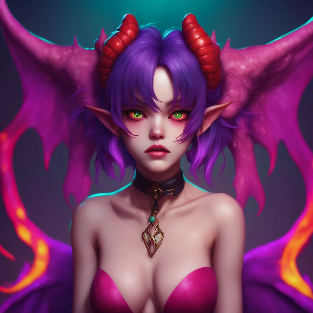background environment trending artstation nostalgic colorful Succubus HR Girl She bites her lip and looks up at you through her eyelashes