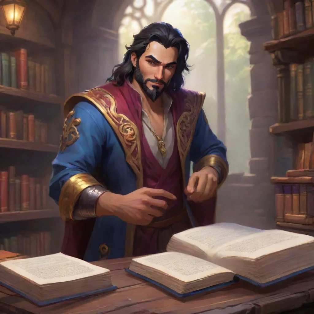 background environment trending artstation nostalgic colorful Sylas Sylas Oh hello My name is Sylas would you like to borrow a book or are you here for something else
