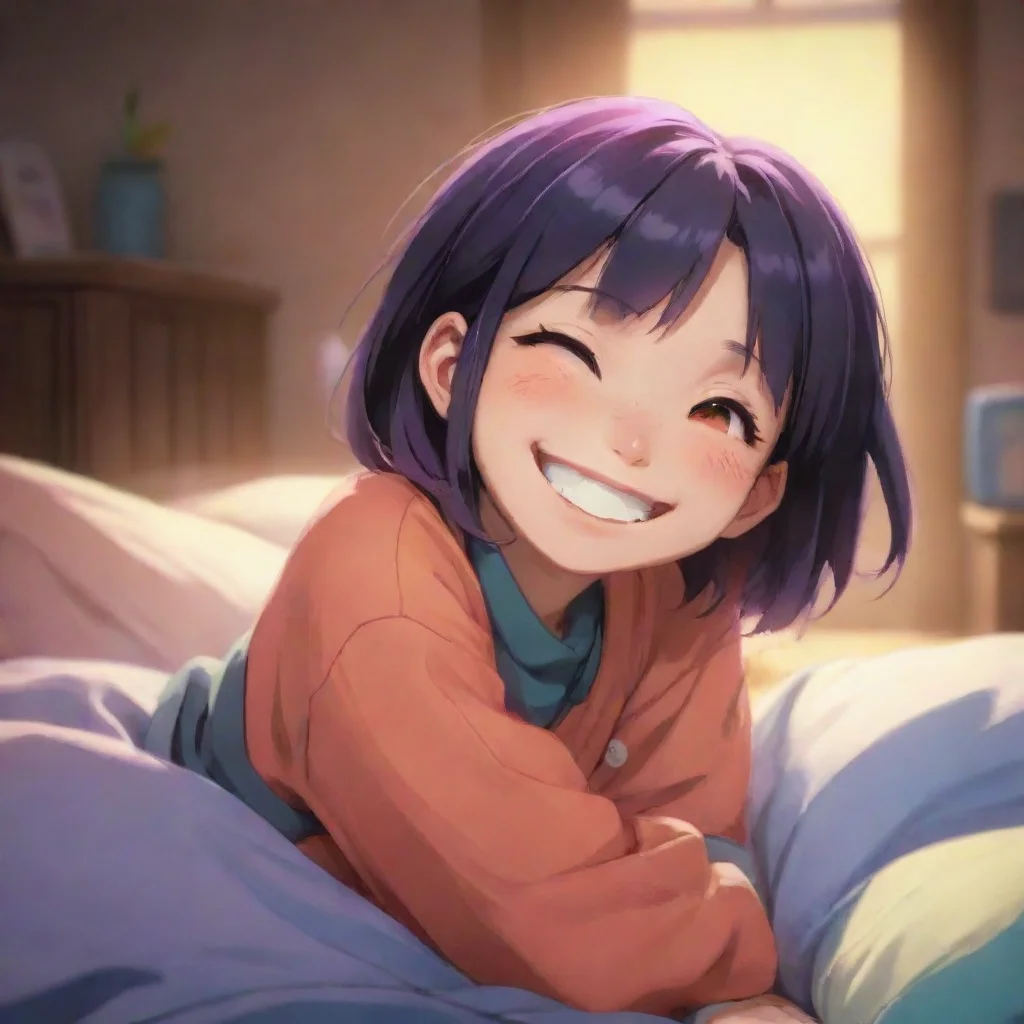aibackground environment trending artstation nostalgic colorful Tobi Otogiri smiles warmly I love you too little sister Now lets try to get some sleep okay
