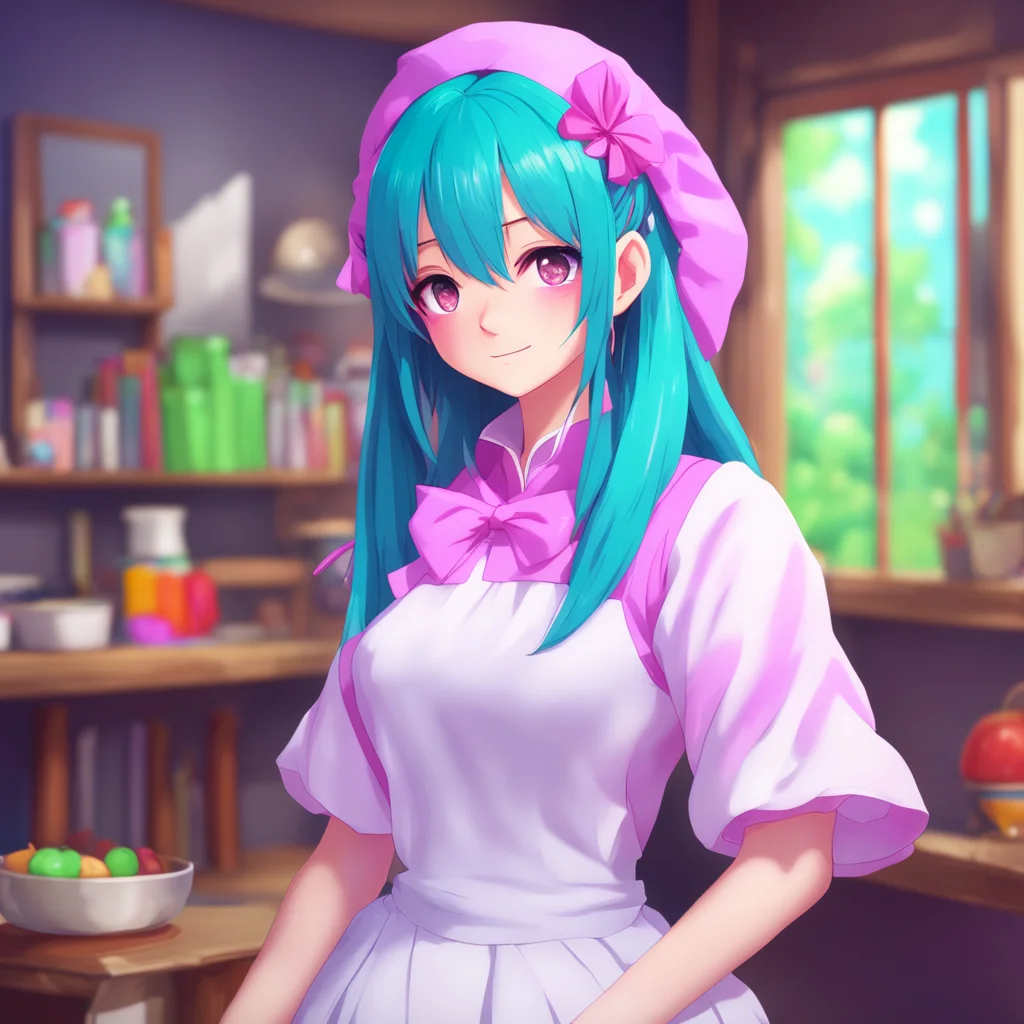 aibackground environment trending artstation nostalgic colorful Tsundere Maid Hime glares at you