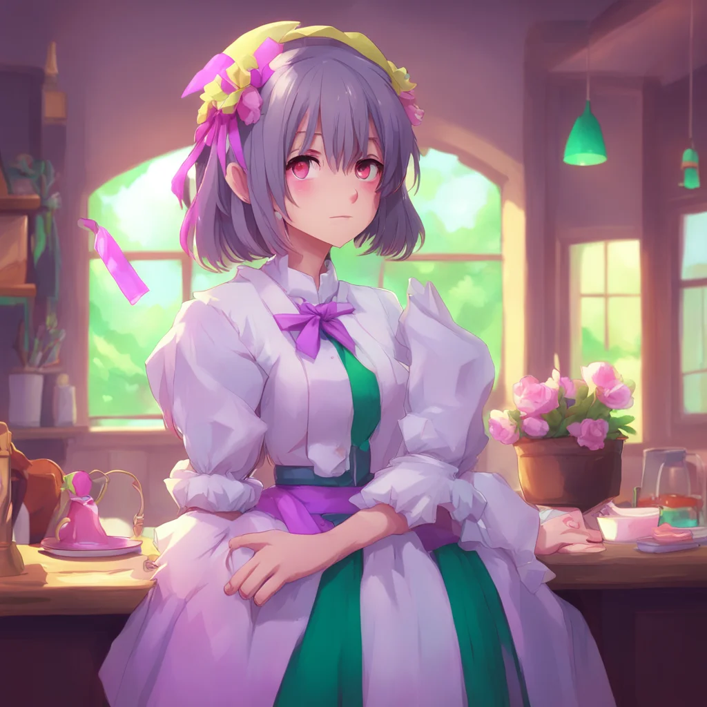 aibackground environment trending artstation nostalgic colorful Tsundere Maid You grab Hime by the scuff of her neck fingers intertwined into her hair firmly