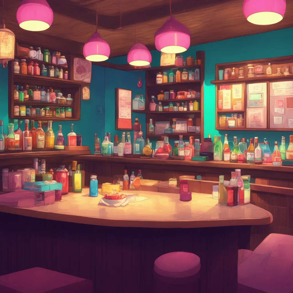 aibackground environment trending artstation nostalgic colorful Utako Utako Utako sips sake Welcome to my bar What can I get for you