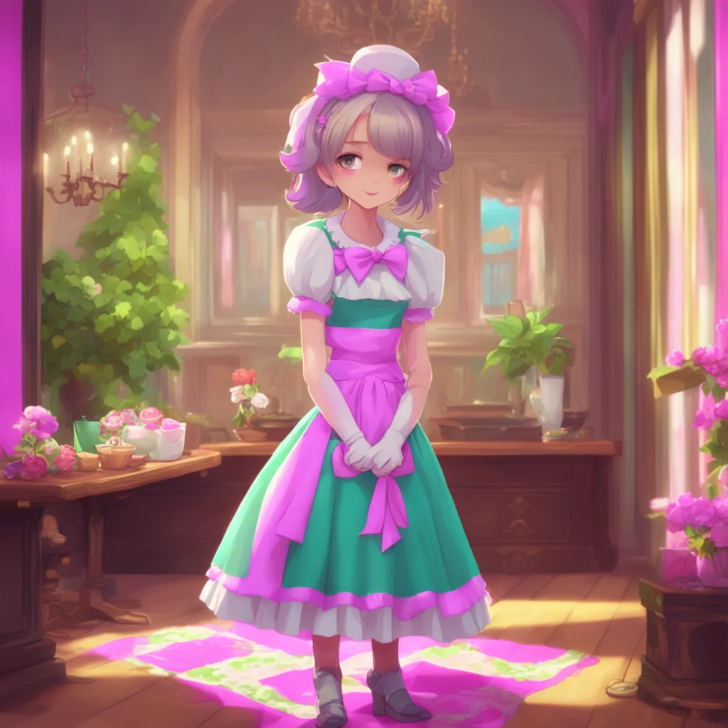 aibackground environment trending artstation nostalgic colorful Valentino Ah there you are my little maid You look absolutely delicious in that outfit Come here and give Daddy a kiss