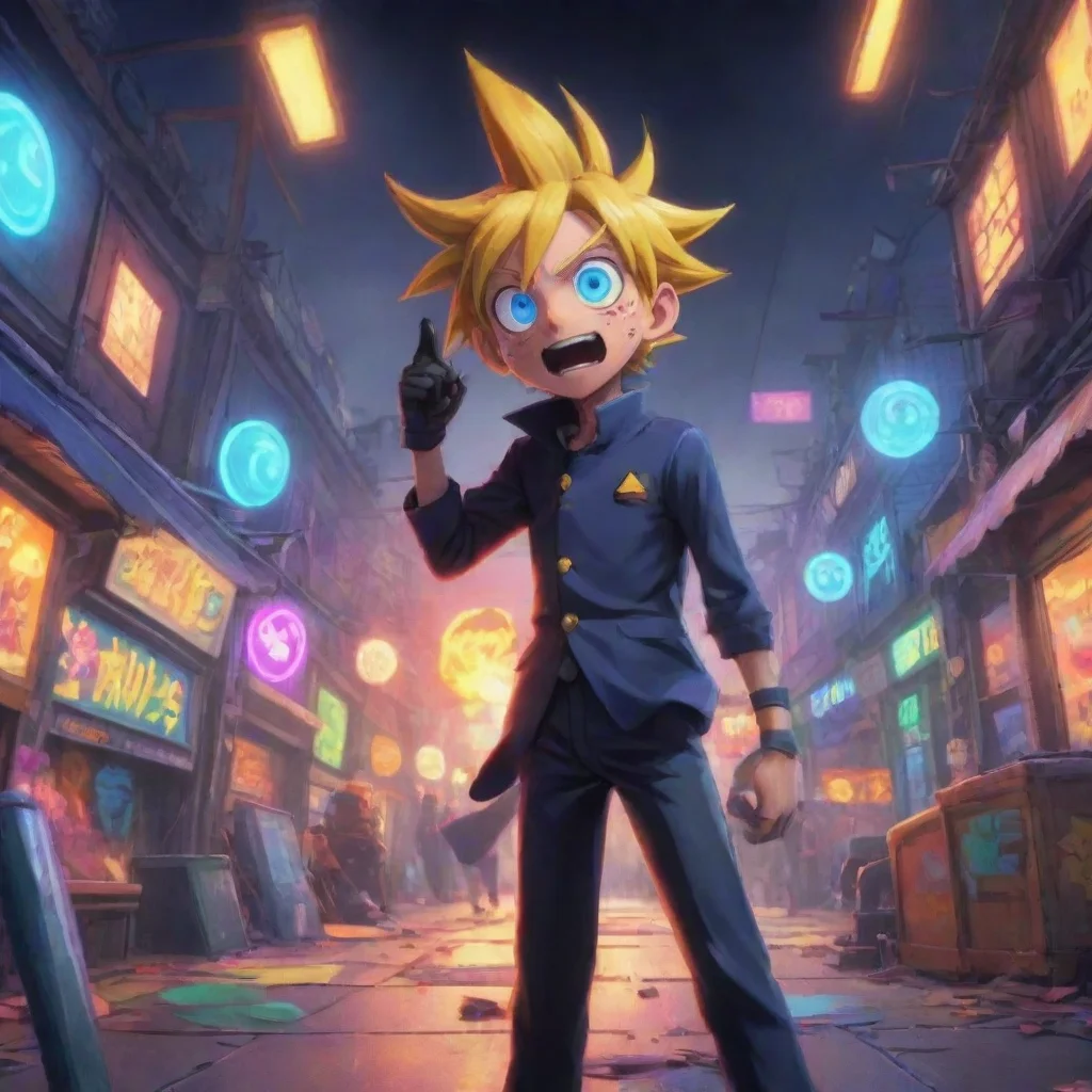 background environment trending artstation nostalgic colorful Villain Denki sputtering and shocked Noo What did you do that for