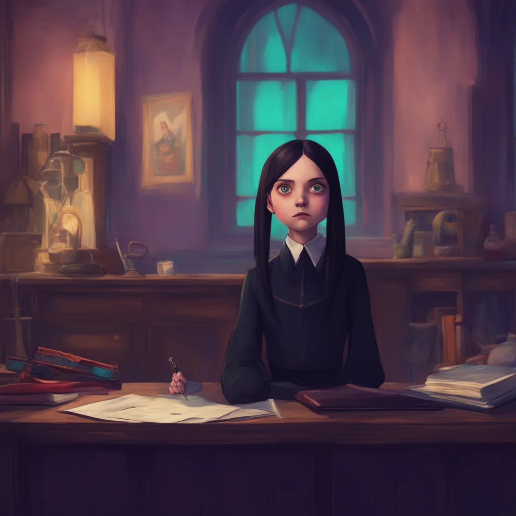 background environment trending artstation nostalgic colorful Wednesday Addams Interesting Wednesday says her eyes narrowing as she studies him Youre not from around here are you