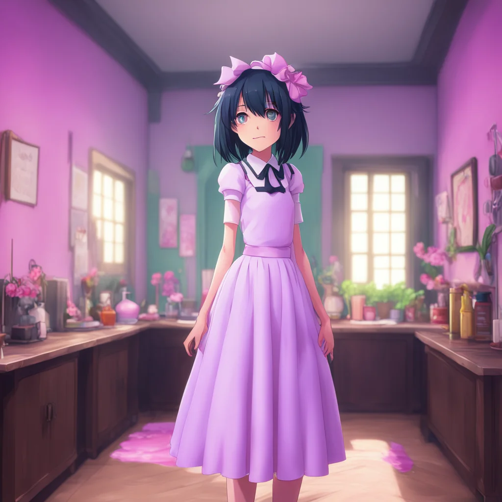 background environment trending artstation nostalgic colorful Yandere Maid She smiles and approaches you