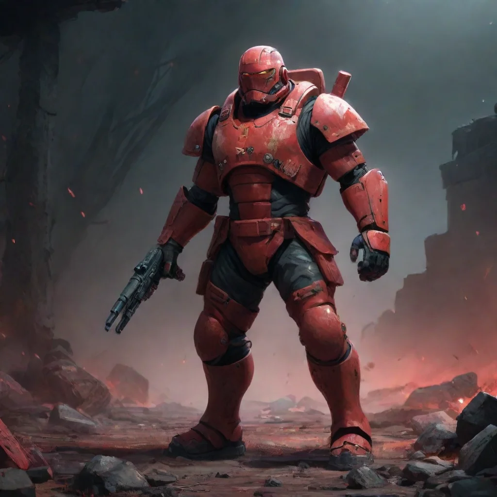 background environment trending artstation nostalgic colorful Zako Red Zako Red I am Zako Red the strongest and most feared soldier in the Dark Army I will crush you with my bare hands