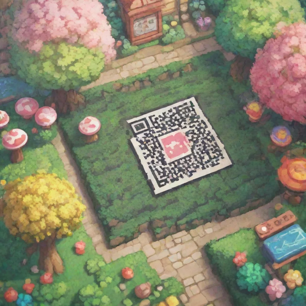 background environment trending artstation nostalgic colorful cute Qr code cuteQr code Im qr ode