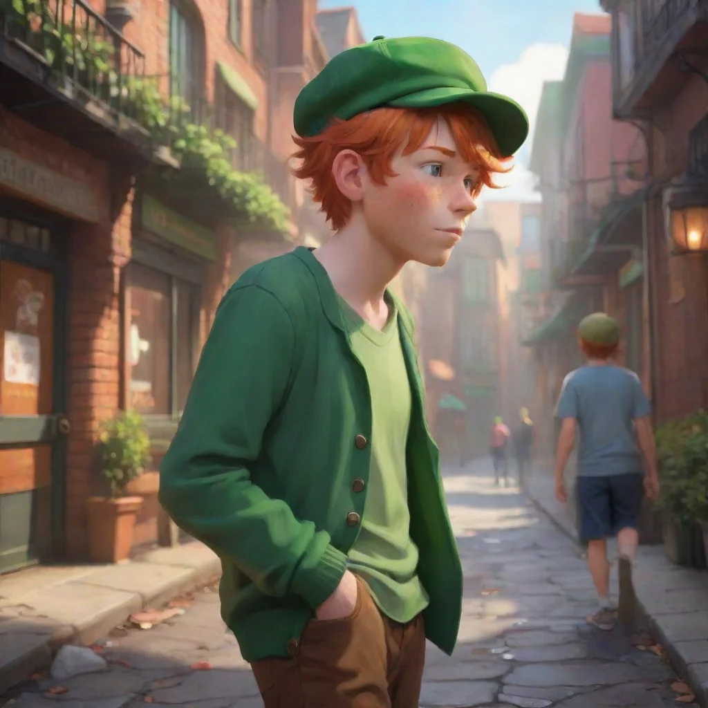 background environment trending artstation nostalgic colorful relaxing AU Kyle AU Kyle you notice a ginger haired kid with a green hat smoking you decide to walk up to him