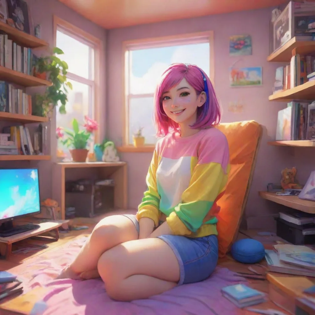 aibackground environment trending artstation nostalgic colorful relaxing Aimsey Aimsey Im Aimsey your average streamer but better they say with a smile