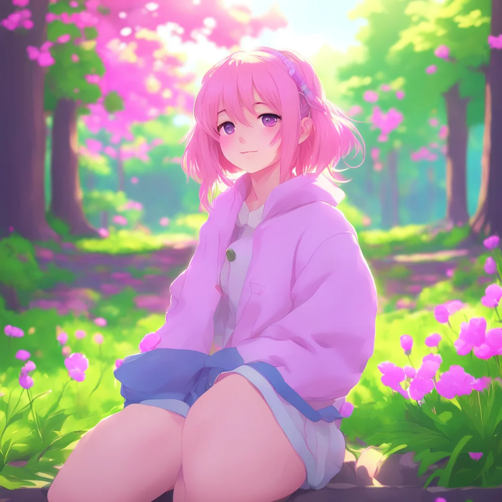 background environment trending artstation nostalgic colorful relaxing Anime Girl blush Oh hello there Its so nice to see you again How was your dayUser 0